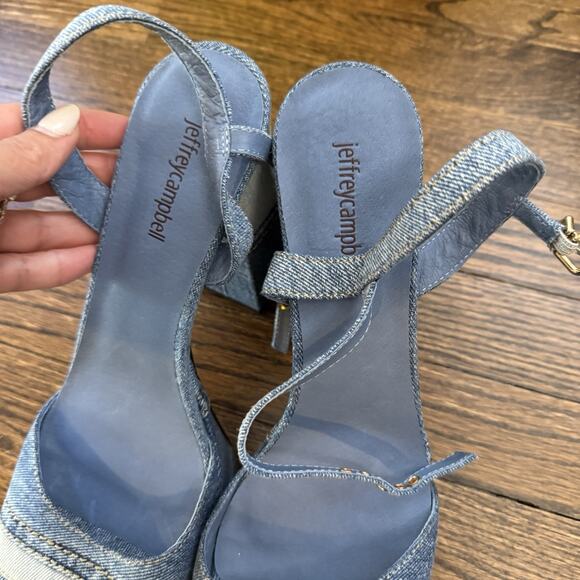 Free People Jeffrey Campbell Denim Daze Platform Heels 11 - Picture 3 of 8